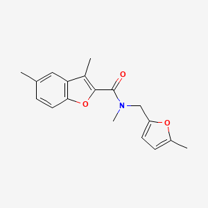 molecular formula C18H19NO3 B5028286 N,3,5-trimethyl-N-[(5-methylfuran-2-yl)methyl]-1-benzofuran-2-carboxamide 