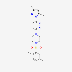 molecular formula C22H28N6O2S B5028307 3-(3,5-dimethyl-1H-pyrazol-1-yl)-6-[4-(2,4,5-trimethylbenzenesulfonyl)piperazin-1-yl]pyridazine 