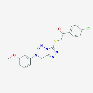 1-(4-Chlorophenyl)-2-{[7-(3-methoxyphenyl)-7,8-dihydro[1,2,4]triazolo[3,4-f][1,2,4]triazin-3-yl]sulfanyl}ethanone