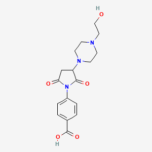 molecular formula C17H21N3O5 B5028474 4-{3-[4-(2-Hydroxyethyl)piperazin-1-yl]-2,5-dioxopyrrolidin-1-yl}benzoic acid 