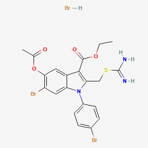 molecular formula C21H20Br3N3O4S B5028484 ethyl 5-(acetyloxy)-2-({[amino(imino)methyl]thio}methyl)-6-bromo-1-(4-bromophenyl)-1H-indole-3-carboxylate hydrobromide 