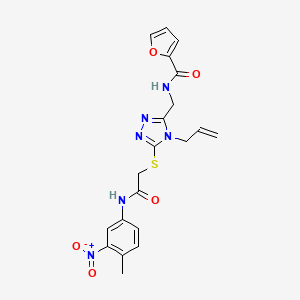 molecular formula C20H20N6O5S B5028587 N-{[5-({2-[(4-methyl-3-nitrophenyl)amino]-2-oxoethyl}sulfanyl)-4-(prop-2-en-1-yl)-4H-1,2,4-triazol-3-yl]methyl}furan-2-carboxamide 