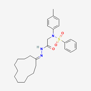 molecular formula C27H37N3O3S B5028636 N-[(N'-CYCLODODECYLIDENEHYDRAZINECARBONYL)METHYL]-N-(4-METHYLPHENYL)BENZENESULFONAMIDE 