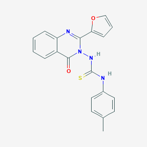 molecular formula C20H16N4O2S B502867 N-(2-(2-furyl)-4-oxo-3(4H)-quinazolinyl)-N'-(4-methylphenyl)thiourea 