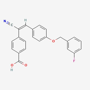 molecular formula C23H16FNO3 B5028679 4-[(E)-1-cyano-2-[4-[(3-fluorophenyl)methoxy]phenyl]ethenyl]benzoic acid 