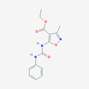 molecular formula C14H15N3O4 B502869 Ethyl 5-[(anilinocarbonyl)amino]-3-methyl-4-isoxazolecarboxylate 
