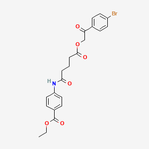 molecular formula C22H22BrNO6 B5028733 Ethyl 4-[[5-[2-(4-bromophenyl)-2-oxoethoxy]-5-oxopentanoyl]amino]benzoate 