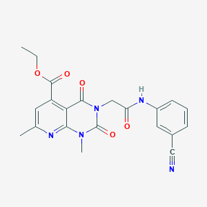 molecular formula C21H19N5O5 B5028835 ETHYL 3-{[(3-CYANOPHENYL)CARBAMOYL]METHYL}-1,7-DIMETHYL-2,4-DIOXO-1H,2H,3H,4H-PYRIDO[2,3-D]PYRIMIDINE-5-CARBOXYLATE 