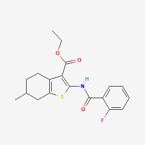 molecular formula C19H20FNO3S B5029033 ETHYL 2-(2-FLUOROBENZAMIDO)-6-METHYL-4,5,6,7-TETRAHYDRO-1-BENZOTHIOPHENE-3-CARBOXYLATE 