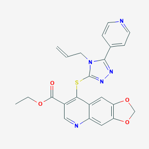 ethyl 8-{[4-allyl-5-(4-pyridinyl)-4H-1,2,4-triazol-3-yl]sulfanyl}[1,3]dioxolo[4,5-g]quinoline-7-carboxylate
