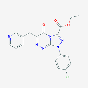 molecular formula C19H15ClN6O3 B502909 Ethyl 1-(4-chlorophenyl)-5-oxo-6-(3-pyridinylmethyl)-1,5-dihydro[1,2,4]triazolo[3,4-c][1,2,4]triazine-3-carboxylate 