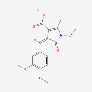 molecular formula C18H21NO5 B5029103 methyl (4Z)-4-(3,4-dimethoxybenzylidene)-1-ethyl-2-methyl-5-oxo-4,5-dihydro-1H-pyrrole-3-carboxylate 