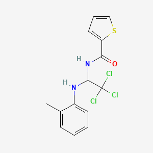 molecular formula C14H13Cl3N2OS B5029116 Thiophene-2-carboxylic acid (2,2,2-trichloro-1-o-tolylamino-ethyl)-amide 