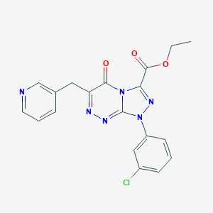 molecular formula C19H15ClN6O3 B502912 Ethyl 1-(3-chlorophenyl)-5-oxo-6-(3-pyridinylmethyl)-1,5-dihydro[1,2,4]triazolo[3,4-c][1,2,4]triazine-3-carboxylate 