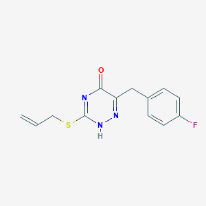 6-[(4-fluorophenyl)methyl]-3-prop-2-enylsulfanyl-2H-1,2,4-triazin-5-one