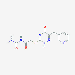 N-(methylcarbamoyl)-2-[[5-oxo-6-(pyridin-3-ylmethyl)-2H-1,2,4-triazin-3-yl]sulfanyl]acetamide