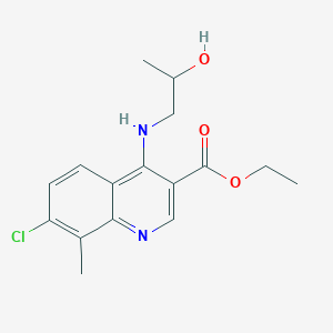 molecular formula C16H19ClN2O3 B5029211 Ethyl 7-chloro-4-(2-hydroxypropylamino)-8-methylquinoline-3-carboxylate 