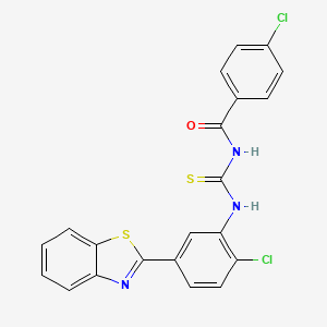 molecular formula C21H13Cl2N3OS2 B5029289 N-[[5-(1,3-benzothiazol-2-yl)-2-chlorophenyl]carbamothioyl]-4-chlorobenzamide 
