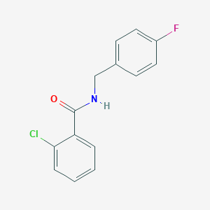 molecular formula C14H11ClFNO B502929 2-chloro-N-(4-fluorobenzyl)benzamide CAS No. 550300-19-1