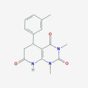 molecular formula C16H17N3O3 B5029465 1,3-DIMETHYL-5-(3-METHYLPHENYL)-1H,2H,3H,4H,5H,6H,7H,8H-PYRIDO[2,3-D]PYRIMIDINE-2,4,7-TRIONE 