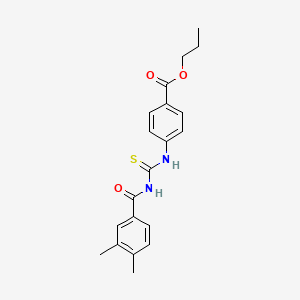 molecular formula C20H22N2O3S B5029732 Propyl 4-({[(3,4-dimethylphenyl)carbonyl]carbamothioyl}amino)benzoate 