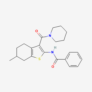 molecular formula C22H26N2O2S B5029819 N-[6-methyl-3-(piperidin-1-ylcarbonyl)-4,5,6,7-tetrahydro-1-benzothiophen-2-yl]benzamide 