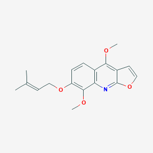 molecular formula C18H19NO4 B050299 7-Isopentenyloxy-gamma-fagarine CAS No. 23417-92-7