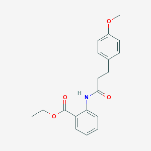 molecular formula C19H21NO4 B503003 Ethyl 2-{[3-(4-methoxyphenyl)propanoyl]amino}benzoate 
