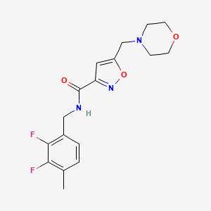 molecular formula C17H19F2N3O3 B5030049 N-[(2,3-difluoro-4-methylphenyl)methyl]-5-(morpholin-4-ylmethyl)-1,2-oxazole-3-carboxamide 