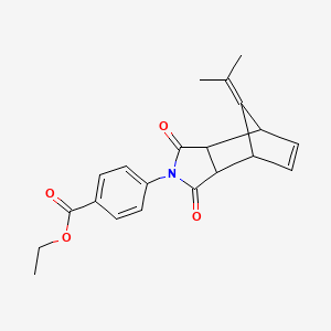 molecular formula C21H21NO4 B5030101 ethyl 4-[1,3-dioxo-8-(propan-2-ylidene)-1,3,3a,4,7,7a-hexahydro-2H-4,7-methanoisoindol-2-yl]benzoate 