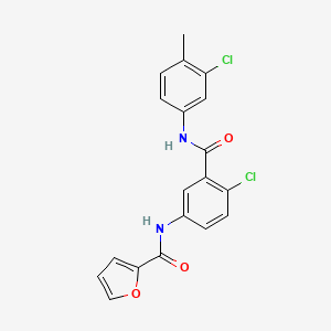 molecular formula C19H14Cl2N2O3 B5030138 N-[4-chloro-3-[(3-chloro-4-methylphenyl)carbamoyl]phenyl]furan-2-carboxamide 