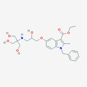 molecular formula C26H34N2O7 B503019 ethyl 1-benzyl-5-(2-hydroxy-3-{[2-hydroxy-1,1-bis(hydroxymethyl)ethyl]amino}propoxy)-2-methyl-1H-indole-3-carboxylate 