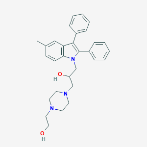 molecular formula C30H35N3O2 B503020 1-(4-(2-hydroxyethyl)piperazin-1-yl)-3-(5-methyl-2,3-diphenyl-1H-indol-1-yl)propan-2-ol CAS No. 539806-36-5