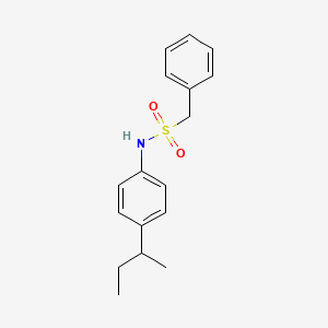 molecular formula C17H21NO2S B5030257 N-[4-(butan-2-yl)phenyl]-1-phenylmethanesulfonamide 