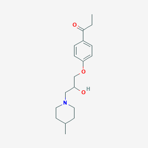 molecular formula C18H27NO3 B503026 1-{4-[2-Hydroxy-3-(4-methylpiperidyl)propoxy]phenyl}propan-1-one CAS No. 838896-93-8