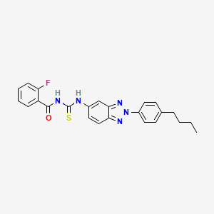 molecular formula C24H22FN5OS B5030352 N-{[2-(4-butylphenyl)-2H-benzotriazol-5-yl]carbamothioyl}-2-fluorobenzamide 