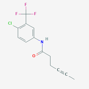 molecular formula C13H11ClF3NO B5030360 N-[4-chloro-3-(trifluoromethyl)phenyl]hex-4-ynamide 