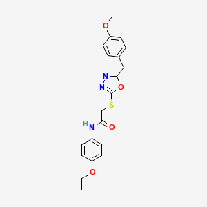 molecular formula C20H21N3O4S B5030417 N-(4-ethoxyphenyl)-2-{[5-(4-methoxybenzyl)-1,3,4-oxadiazol-2-yl]sulfanyl}acetamide 