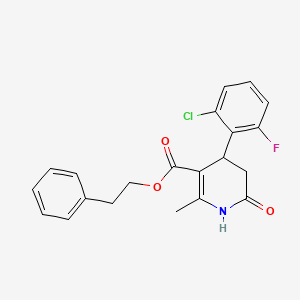 molecular formula C21H19ClFNO3 B5030440 2-Phenylethyl 4-(2-chloro-6-fluorophenyl)-2-methyl-6-oxo-1,4,5,6-tetrahydropyridine-3-carboxylate 