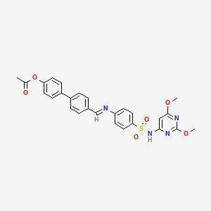 molecular formula C27H24N4O6S B5030631 4'-{(Z)-[(4-{[(2,6-Dimethoxy-4-pyrimidinyl)amino]sulfonyl}phenyl)imino]methyl}-4-biphenylyl acetate 