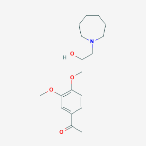 molecular formula C18H27NO4 B503065 1-(4-(3-(Azepan-1-yl)-2-hydroxypropoxy)-3-methoxyphenyl)ethanone CAS No. 890593-44-9