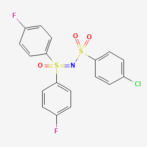 molecular formula C18H12ClF2NO3S2 B5030697 N-[bis(4-fluorophenyl)-oxo-lambda6-sulfanylidene]-4-chlorobenzenesulfonamide 
