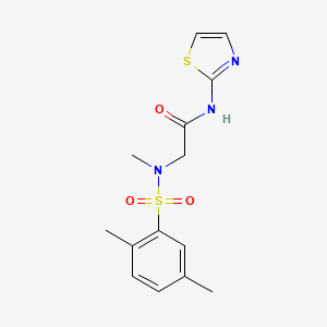 molecular formula C14H17N3O3S2 B5030705 2-[(2,5-dimethylphenyl)sulfonyl-methylamino]-N-(1,3-thiazol-2-yl)acetamide 