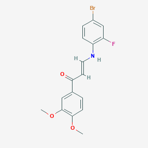 molecular formula C17H15BrFNO3 B5030726 (2E)-3-[(4-bromo-2-fluorophenyl)amino]-1-(3,4-dimethoxyphenyl)prop-2-en-1-one 