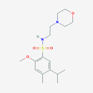 molecular formula C17H28N2O4S B503079 5-isopropyl-2-methoxy-4-methyl-N-(2-morpholinoethyl)benzenesulfonamide CAS No. 409357-43-3