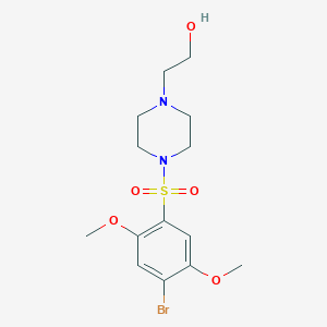 molecular formula C14H21BrN2O5S B503084 2-(4-((4-Bromo-2,5-dimethoxyphenyl)sulfonyl)piperazin-1-yl)ethanol CAS No. 524711-43-1