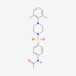 molecular formula C20H25N3O3S B503093 N-(4-{[4-(2,6-dimethylphenyl)piperazin-1-yl]sulfonyl}phenyl)acetamide CAS No. 799252-61-2