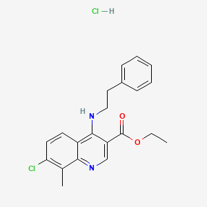 molecular formula C21H22Cl2N2O2 B5030984 Ethyl 7-chloro-8-methyl-4-(2-phenylethylamino)quinoline-3-carboxylate;hydrochloride 
