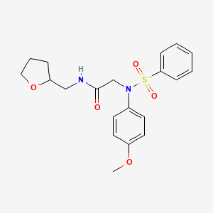 molecular formula C20H24N2O5S B5031076 2-[N-(4-METHOXYPHENYL)BENZENESULFONAMIDO]-N-[(OXOLAN-2-YL)METHYL]ACETAMIDE CAS No. 6078-34-8