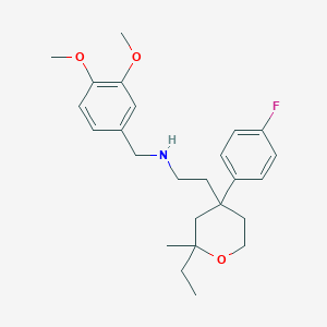 molecular formula C25H34FNO3 B5031143 N-(3,4-dimethoxybenzyl)-2-[2-ethyl-4-(4-fluorophenyl)-2-methyltetrahydro-2H-pyran-4-yl]ethanamine 